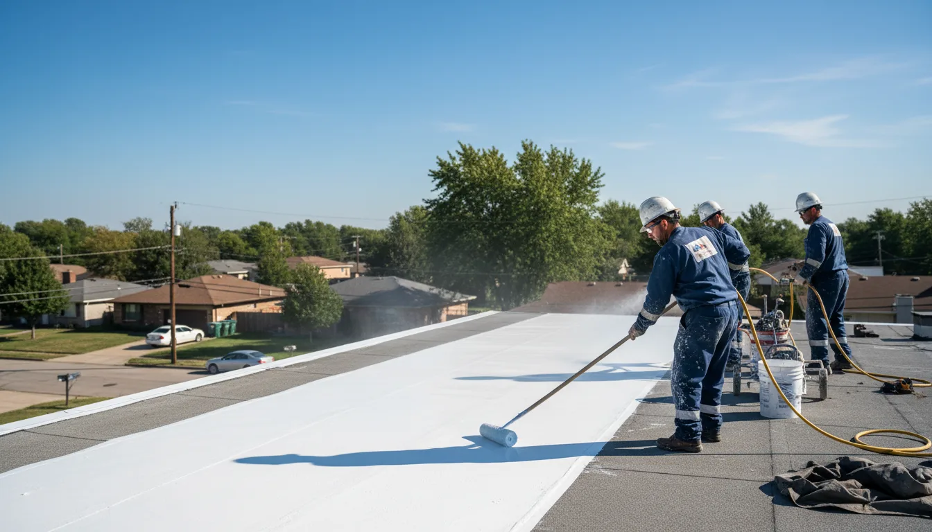 Commercial roof coating in Hollis, OK near me